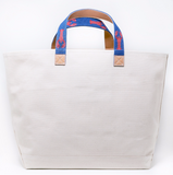 Embroidered Leather Handle Tote Bag
