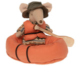 Rubber Boat with oar and Life Preserver