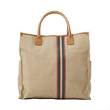 Large Canvas Tote with Leather Handle