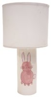 Character Cylinder Lamp on White with Pink Bunny