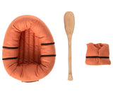 Rubber Boat with oar and Life Preserver